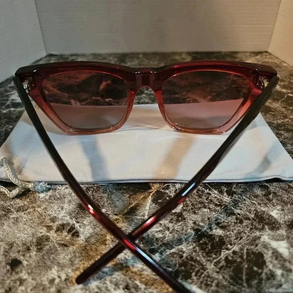 Prive Rivaux | The Ingrid - Red Cateye Squared Sunglasses - NWT - Picture 4 of 16